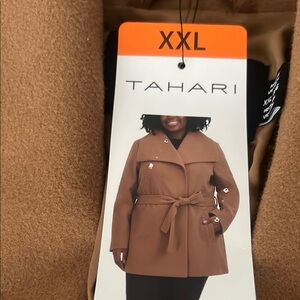 NWT TAHARI women’s elegant wrap Camel coat size XXL
